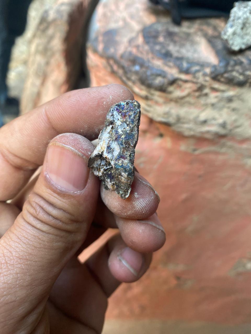 Hand sample observation during Taman Khola copper exploration
