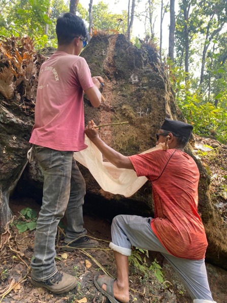 Field sampling work at the iron prospecting site in Bagmati, Makwanpur