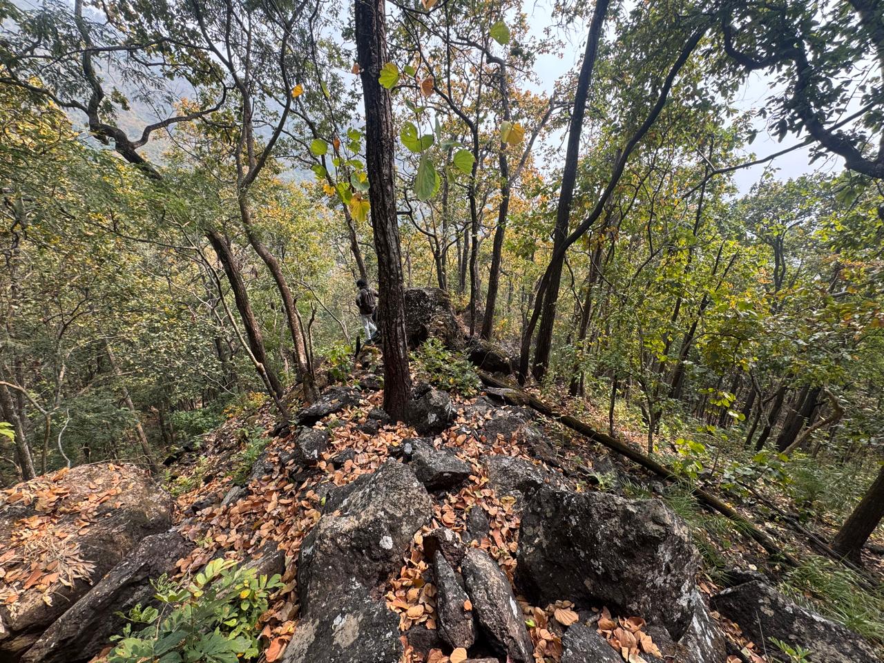 Narrow rocky ridge through the Bagmati, Makwanpur iron prospecting site