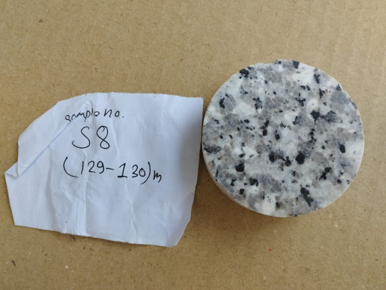 Granite sample core S8